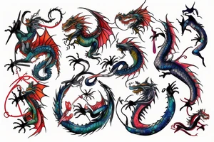 Dragon Clock tattoo idea