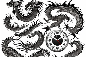 Dragon Clock tattoo idea