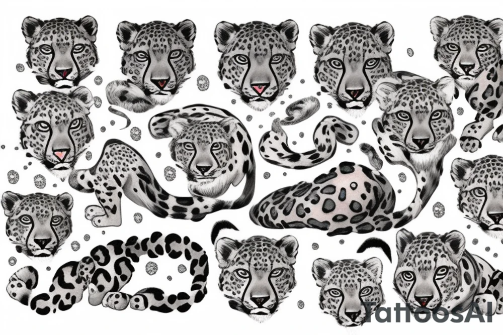 Snow Leopard tattoo idea