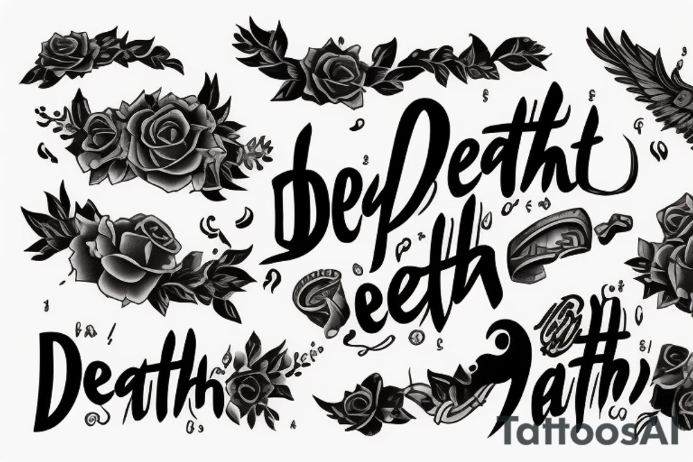 The word “deathbed” as a tattoo in another language or script tattoo idea