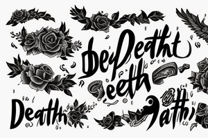 The word “deathbed” as a tattoo in another language or script tattoo idea
