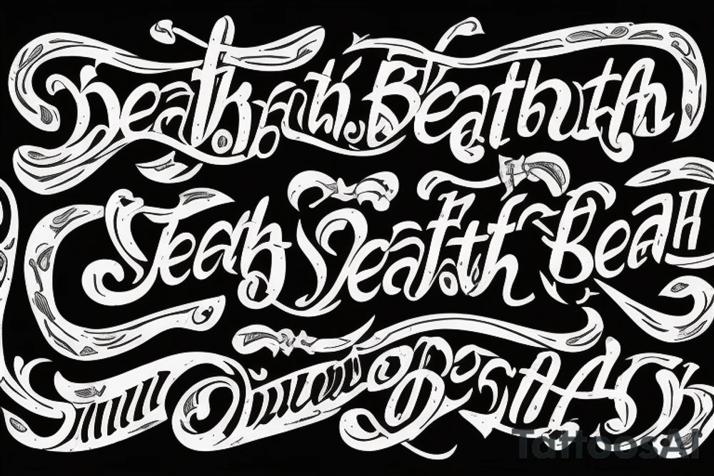 The word “deathbed” as a tattoo in another language or script tattoo idea