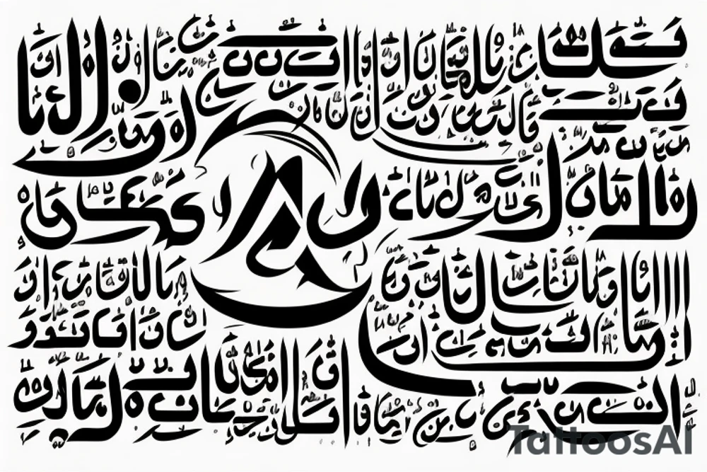 The word “deathbed” as a tattoo in arabic tattoo idea
