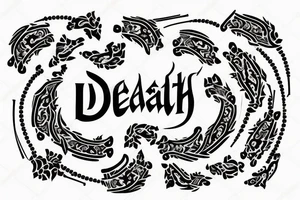 The word “deathbed” as a tattoo in arabic tattoo idea