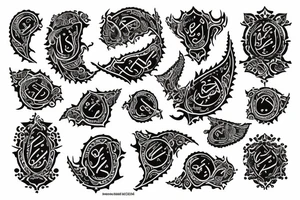 The word “deathbed” as a tattoo in arabic tattoo idea
