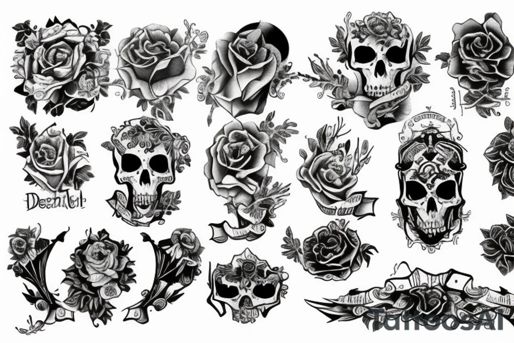 The word “deathbed” as a tattoo on the bicep area tattoo idea