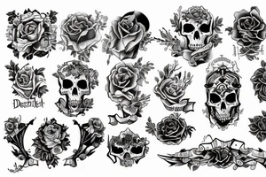 The word “deathbed” as a tattoo on the bicep area tattoo idea