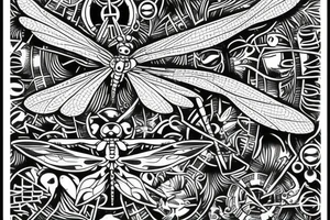 Dragonfly pyramid crop circles tattoo idea