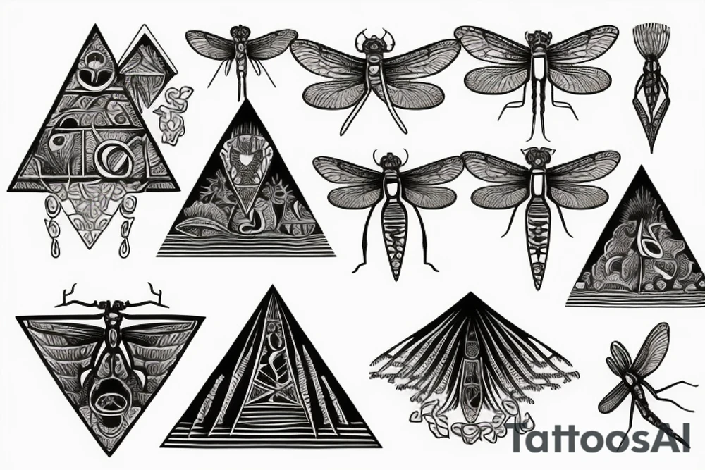 Dragonfly pyramid crop circles tattoo idea