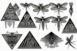 Dragonfly pyramid crop circles tattoo idea