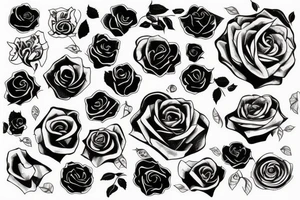 space with rose tattoo idea