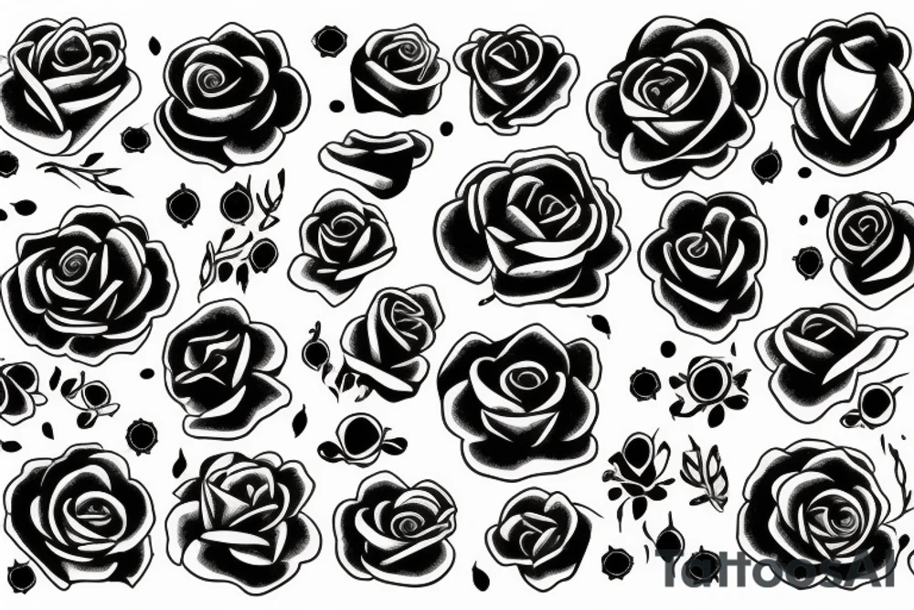 space with rose tattoo idea