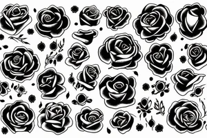 space with rose tattoo idea