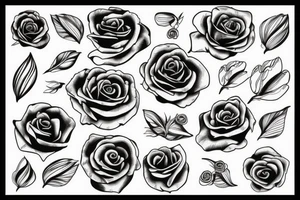 space with rose tattoo idea