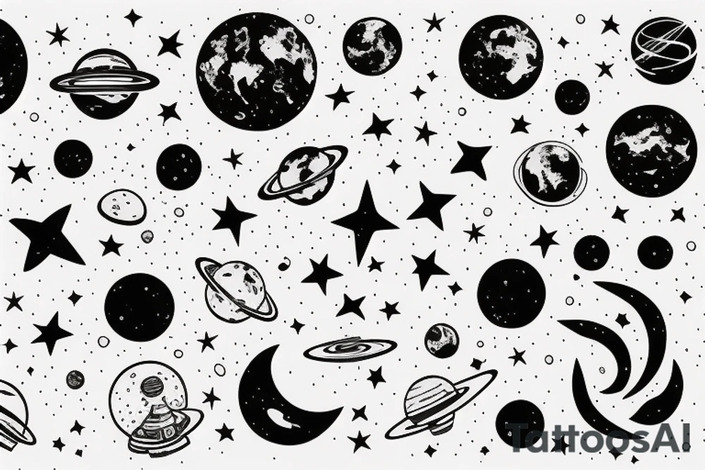 outer space tattoo idea