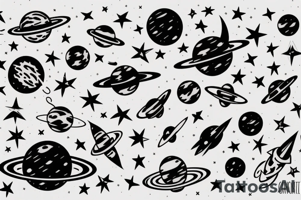 outer space tattoo idea