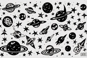 outer space tattoo idea