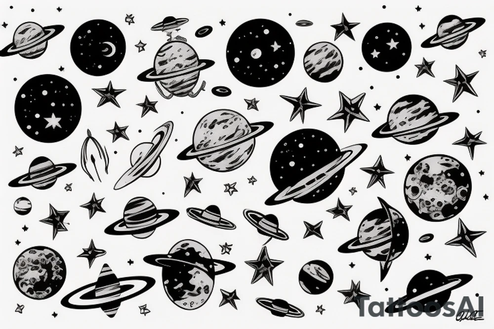 outer space tattoo idea
