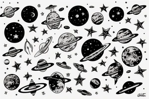 outer space tattoo idea