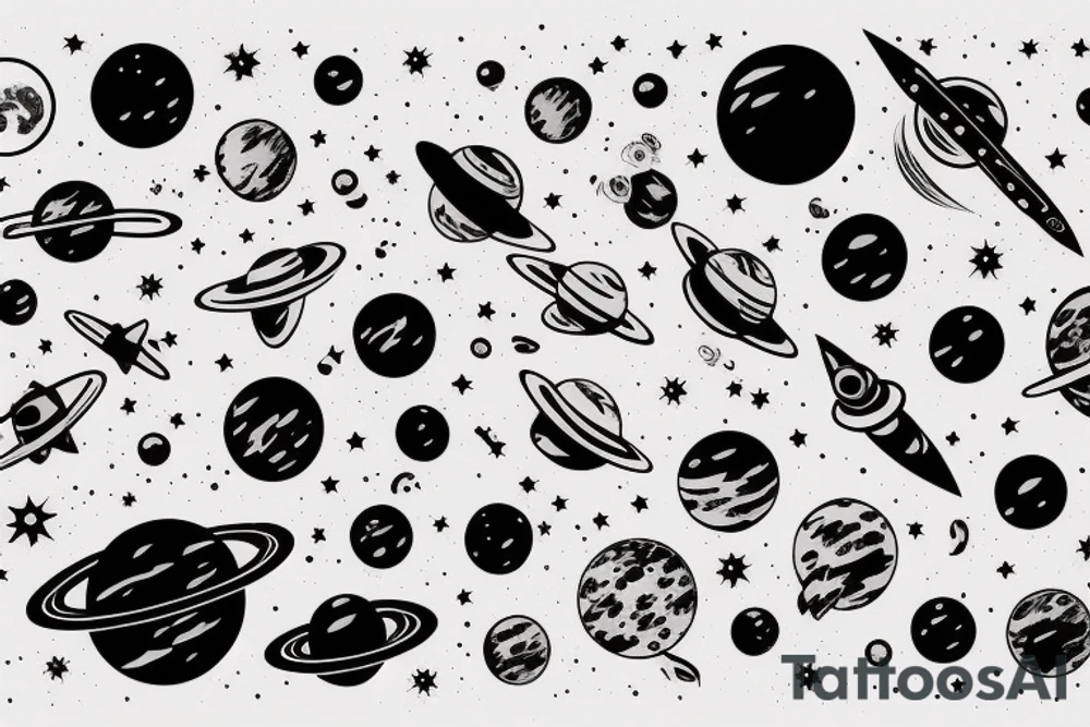 outer space tattoo idea