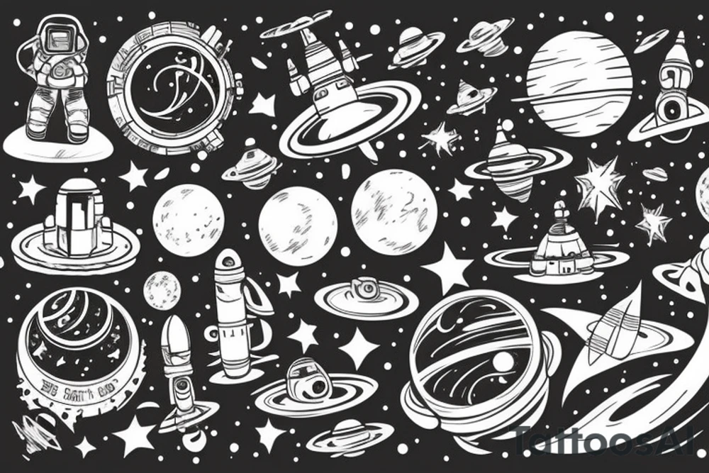 outer space tattoo idea
