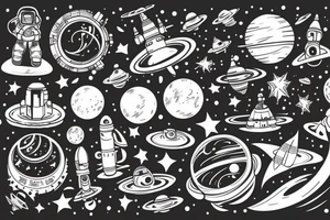 outer space tattoo idea