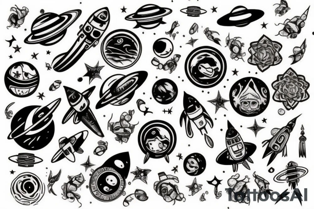 outer space tattoo idea