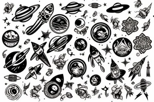 outer space tattoo idea