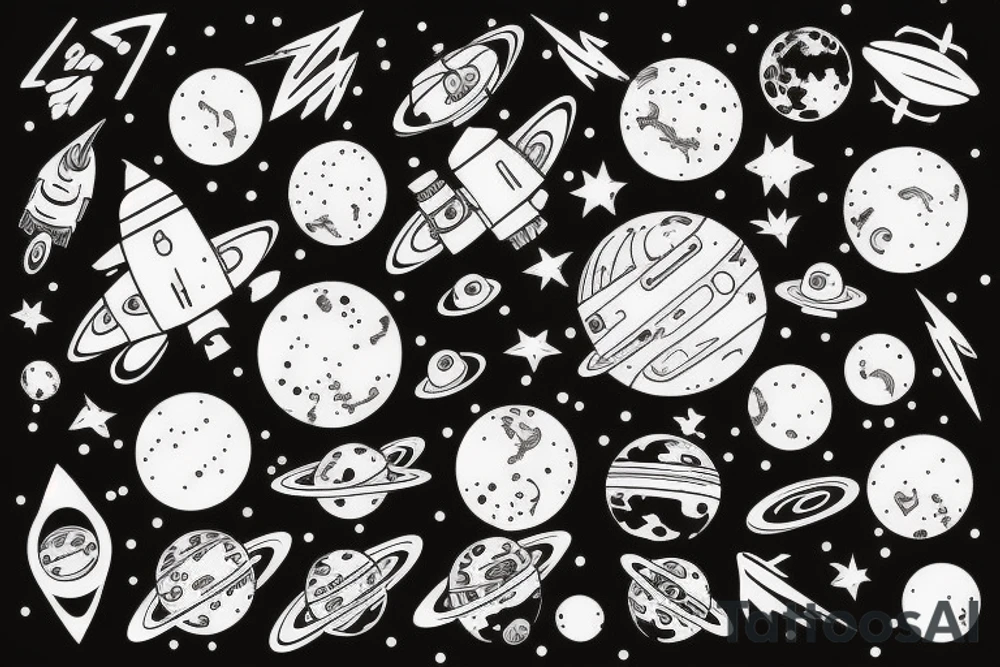 outer space tattoo idea