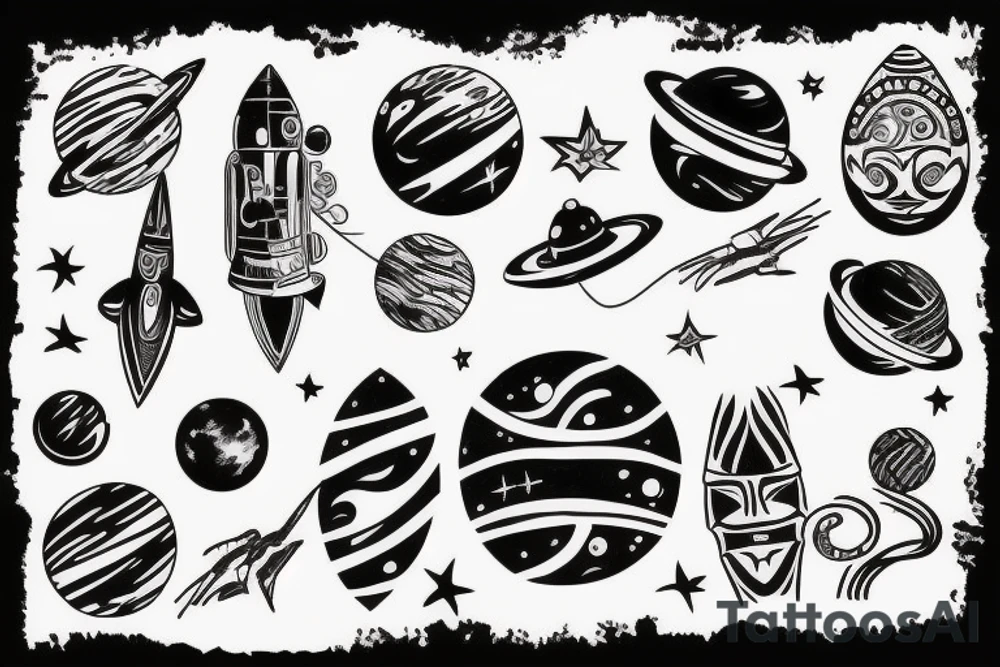 outer space tattoo idea