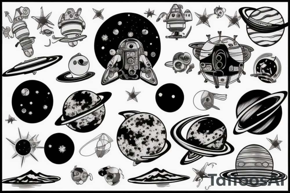 outer space tattoo idea
