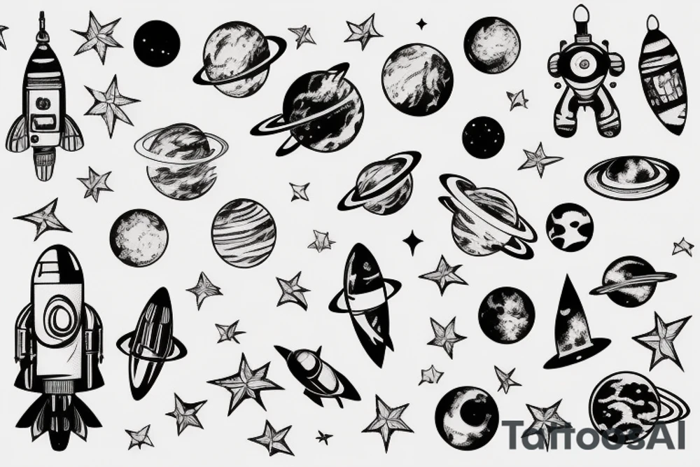outer space tattoo idea