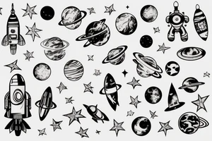 outer space tattoo idea