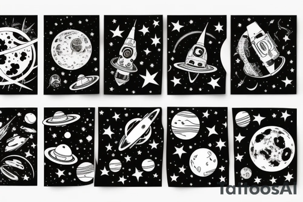 crazy outer space tattoo idea