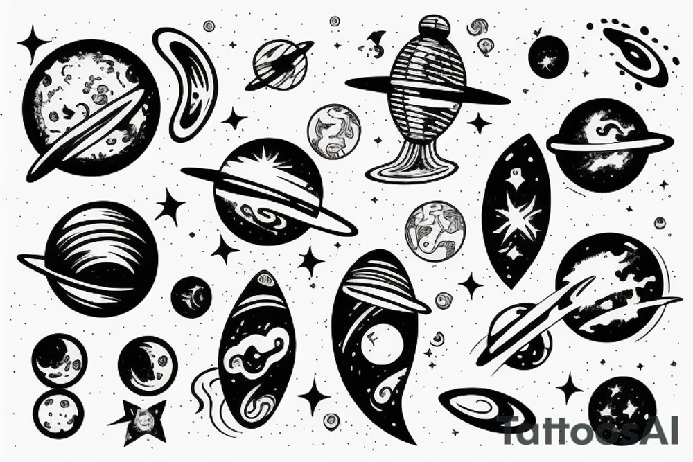 crazy outer space tattoo idea