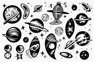 crazy outer space tattoo idea