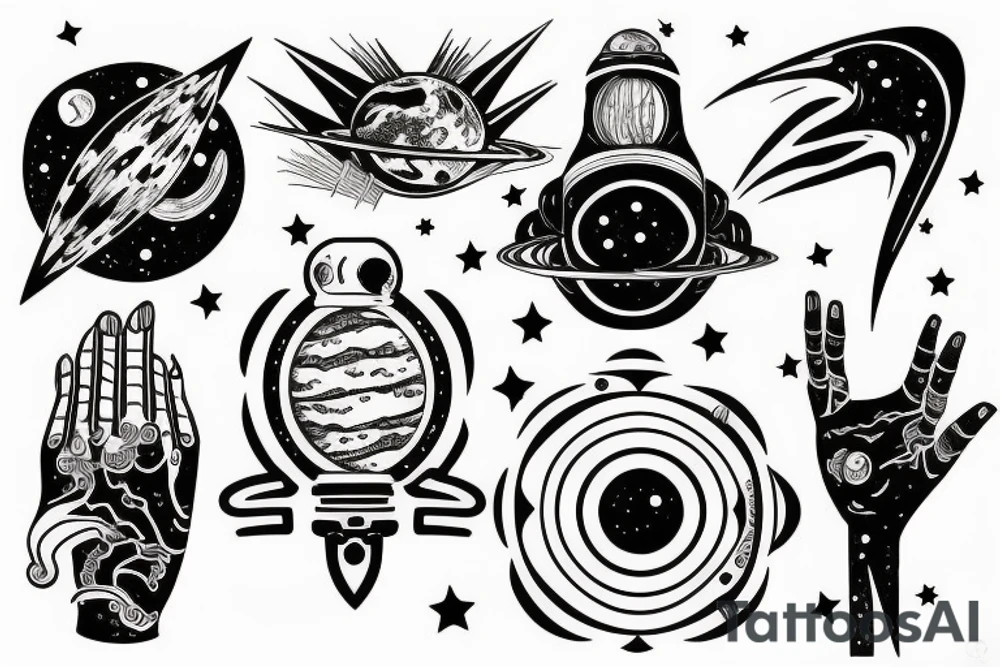 crazy outer space tattoo idea