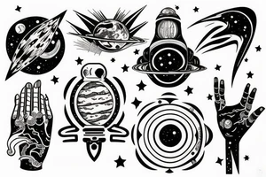 crazy outer space tattoo idea