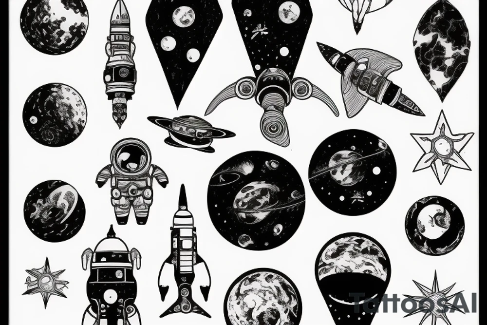 crazy outer space tattoo idea