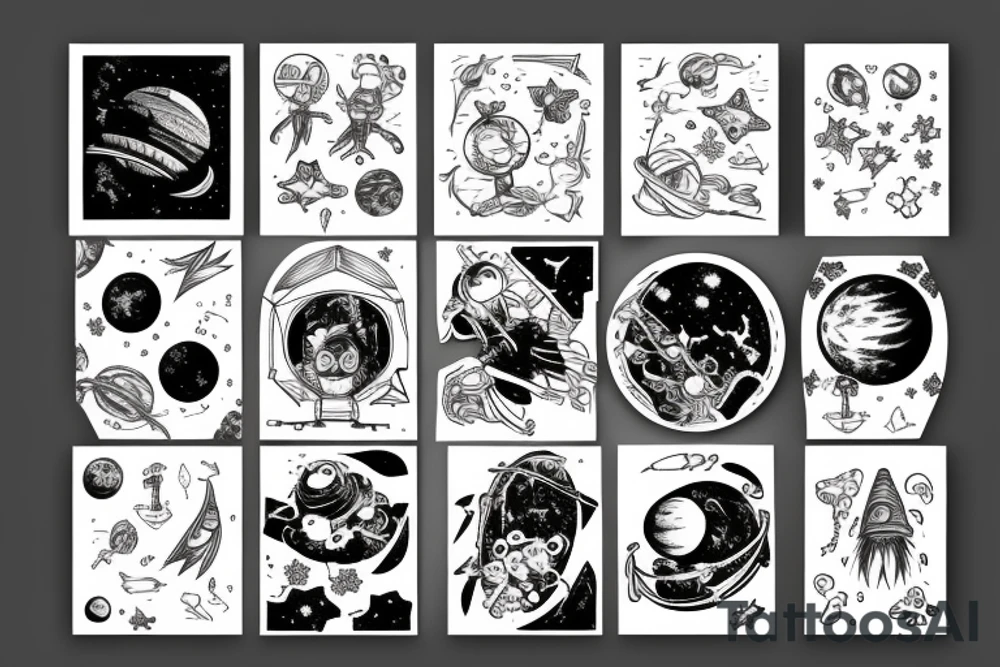crazy outer space tattoo idea