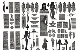 Spade ancient egyptian tattoo idea