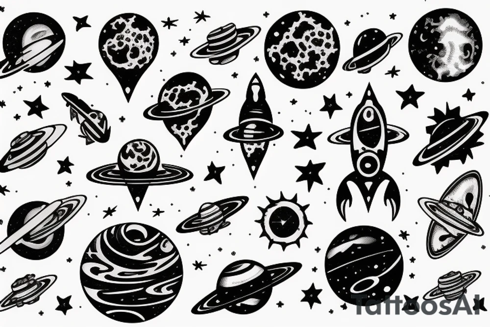 crazy outer space tattoo idea