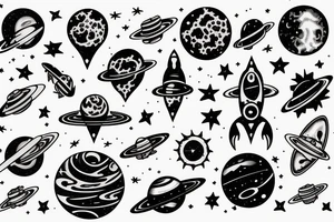 crazy outer space tattoo idea