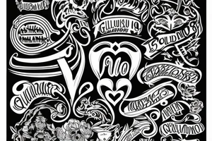 Lettering about names Guillermo and Yareth tattoo idea