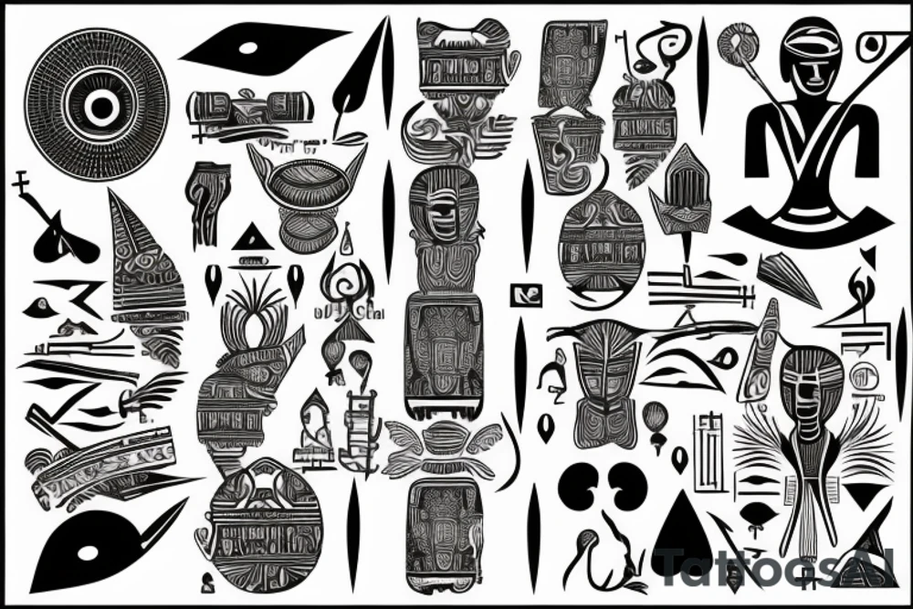Spade design hieroglyphic tattoo idea