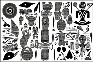 Spade design hieroglyphic tattoo idea