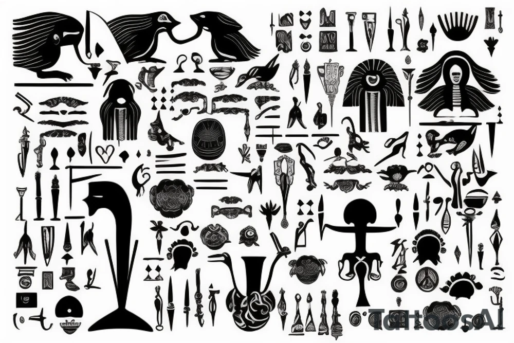Spade design hieroglyphic tattoo idea