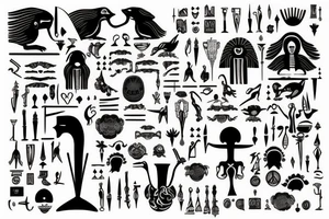Spade design hieroglyphic tattoo idea