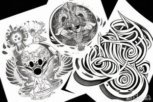 alien meditating tattoo idea