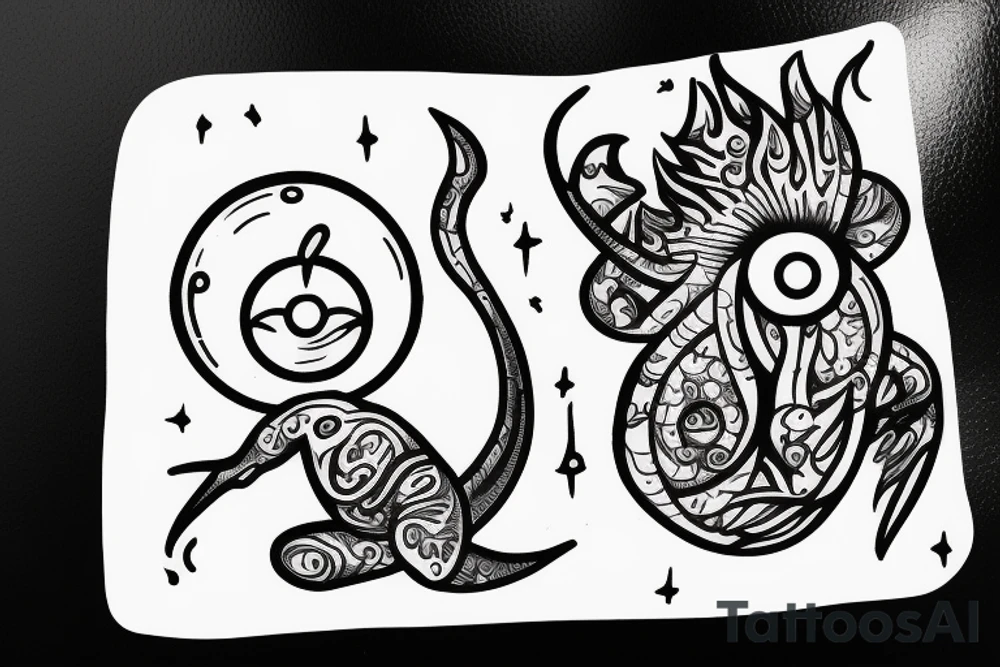 alien meditating tattoo idea